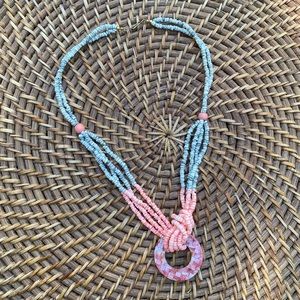 Faux Stone Beaded Mosaic Necklace